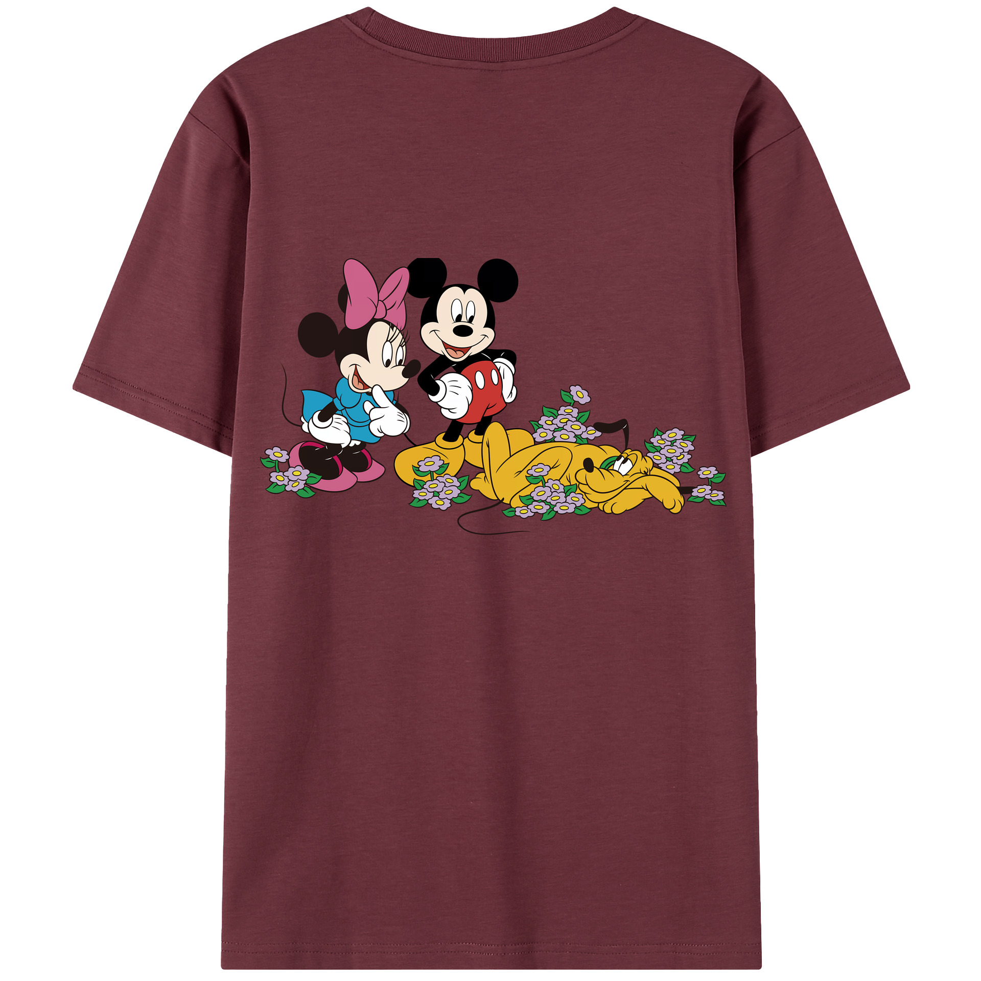 （画像用） ミッキーマウス Mickey Mouse 綿100％半袖Tシャツ（背面プリント）